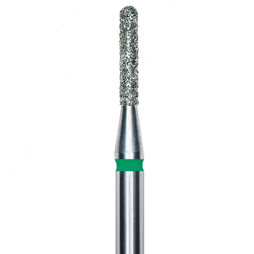 DIAMOND NAIL DRILL BIT, ROUNDED "CYLINDER", GREEN, HEAD DIAMETER 1.4/8MM (FA30G014/8) - STALEKS™