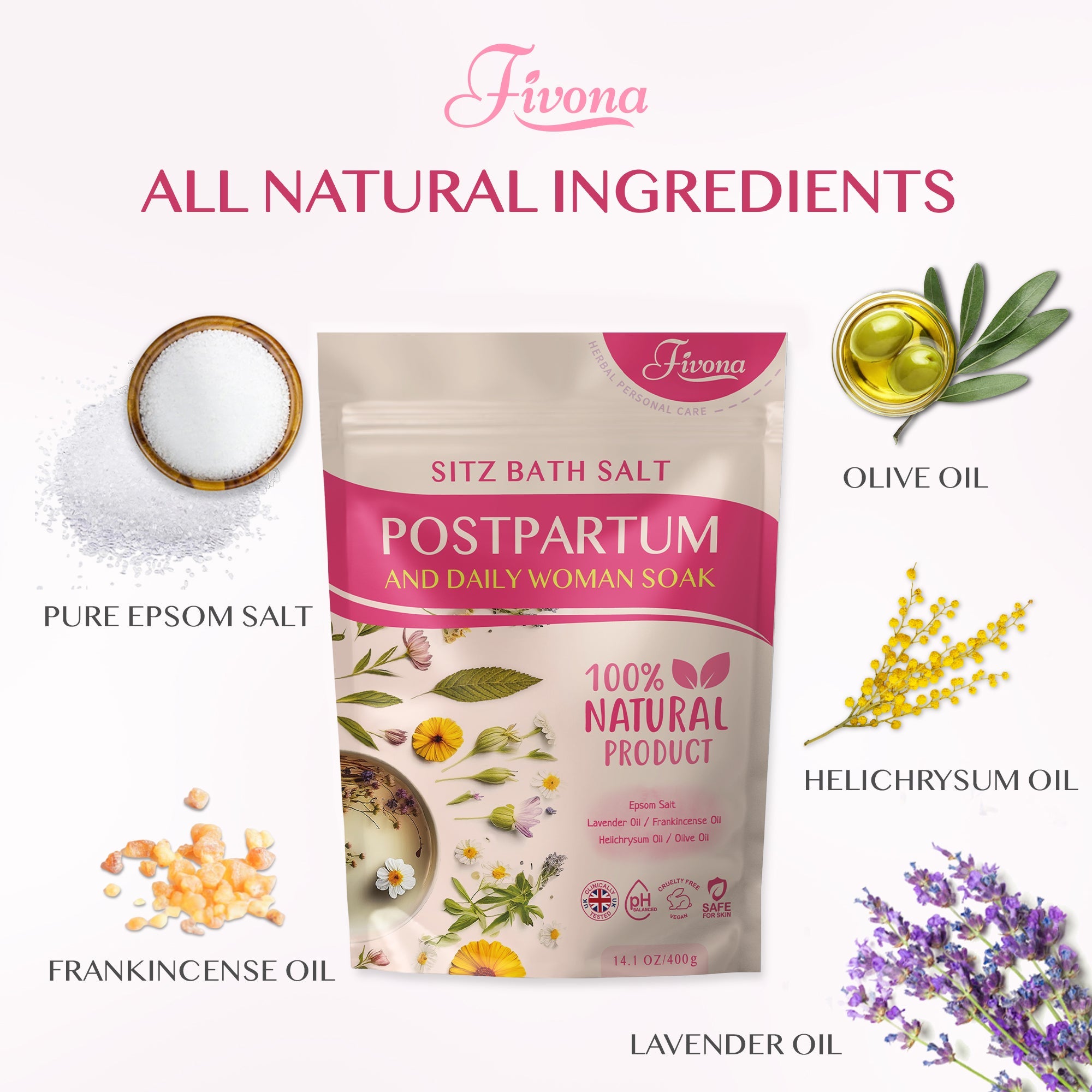 Fivona Postpartum Sitz Bath Soak Blend | 14.1oz