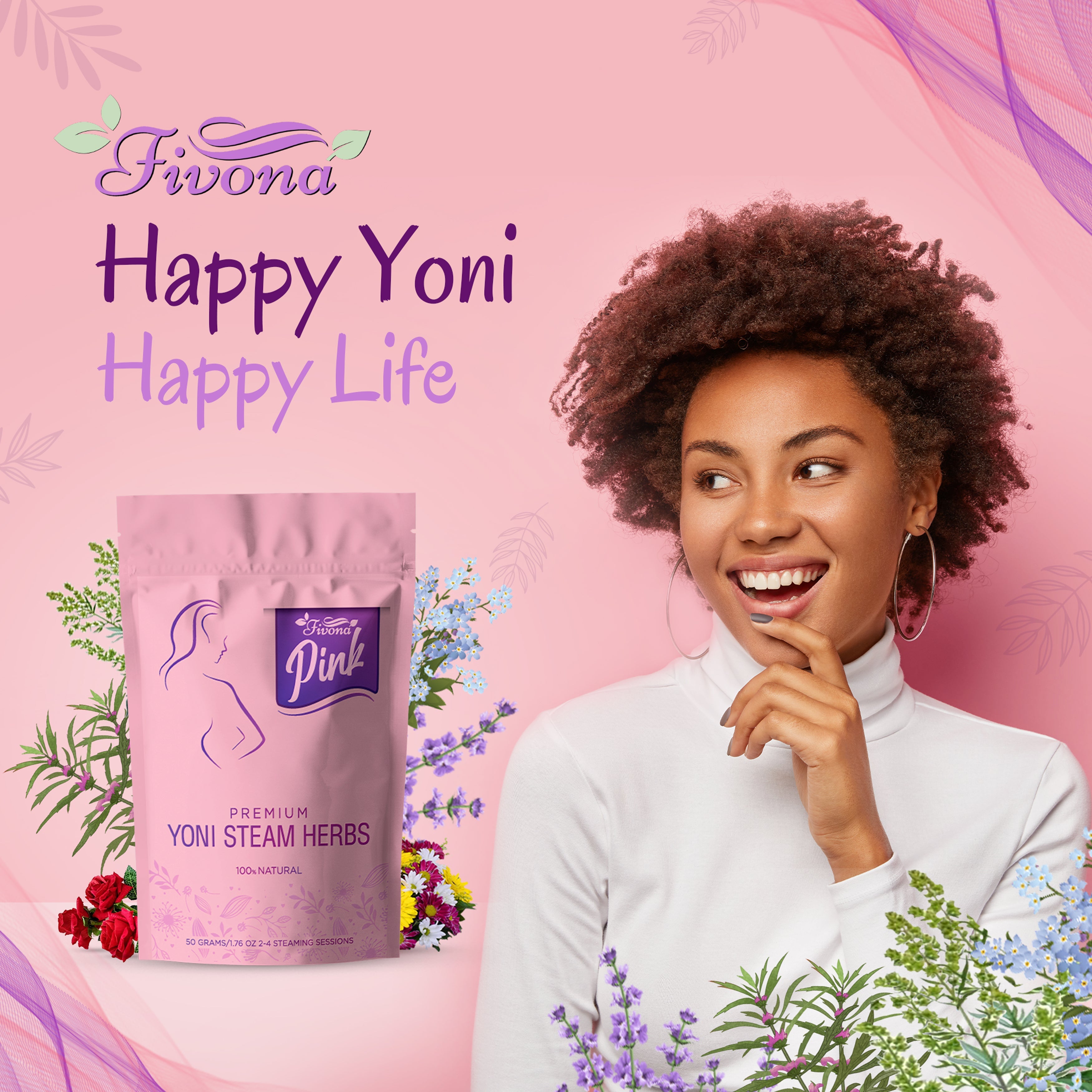Yoni Steam Herbs | Premium Pink | 1.76oz