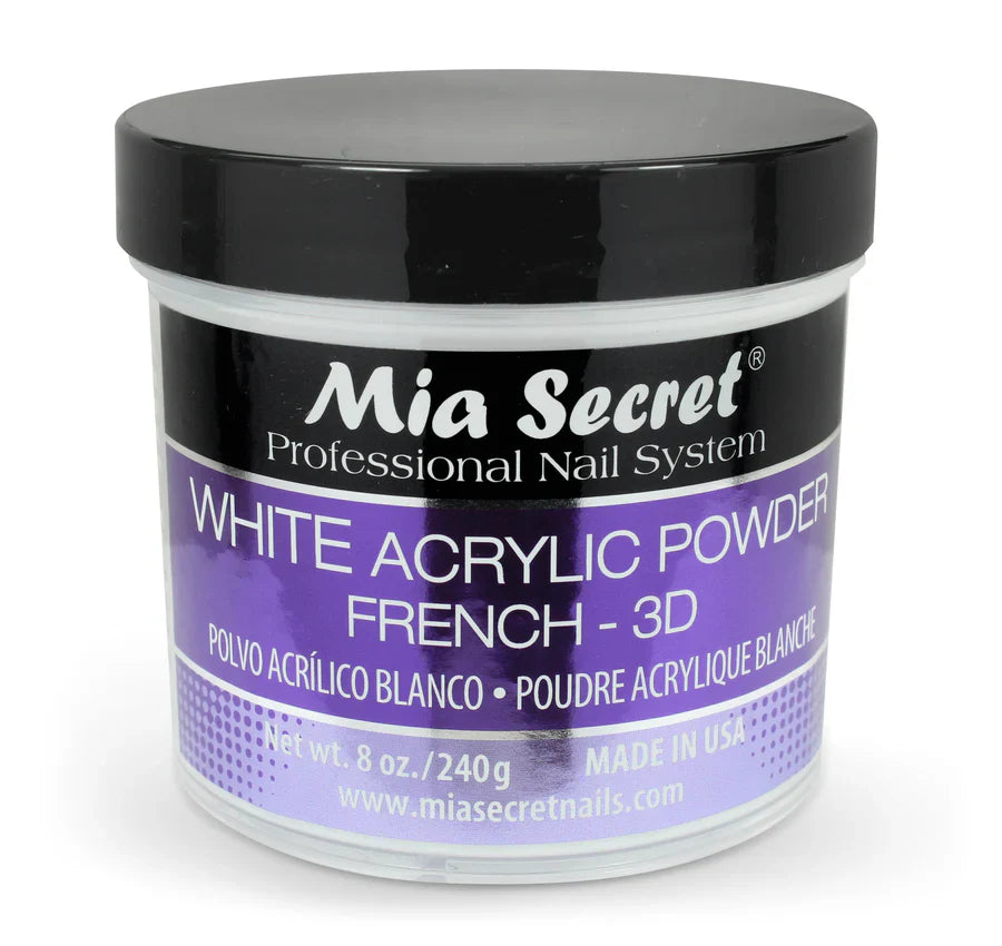 Mia Secret - White Acrylic Powder, 2oz, 4oz and 8oz